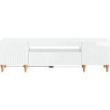  LED TV kabinet Bijela visokog sjaja Konstruirano drvo | shoptok.hr