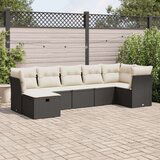 vidaXL 7-dijelni set vrtnih sofa od poliratana s jastucima crni | shoptok.hr