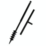vidaXL Jeklen spiralni vrtalni sveder za zemljo z ročajem 80 mm črne barve, (21366903) Cene
