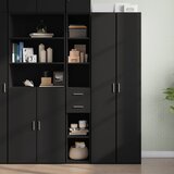  The Living Store Visoka omara črna 30x42,5x185 cm inženirski les - Visoka Omara, (21496489) Cene