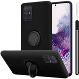 Cadorabo Ohišje, združljiv s Samsungom v tekoči črni barvi - zaščitni pokrov iz fleksibilnega silikona TPU z obročem, (20583245) Cene