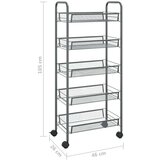  Kolica s 5 razina siva 46 x 26 x 105 cm željezna | shoptok.hr