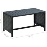  Stolić za kavu crni 70 x 40 x 38 cm od poliratana | shoptok.hr