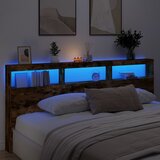 Ormarić za uzglavlje LED boja dimljenog hrasta 220x17x102 cm | Eponuda.com
