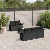 vidaXL 6-dijelni set vrtnih sofa s jastucima crni od poliratana | shoptok.hr