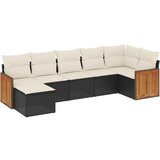 Maison Chic Seti vrtnega pohištva - Vrtna garnitura - Vrtni pohištvo set 7-delna z blazinami črn poli ratan, (21801924) | Shoptok.si