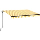 Maison Chic Ročno zložljiva tenda - Senčniki z LED lučmi 350x250 cm rumena in bela, (22041233) | Shoptok.si
