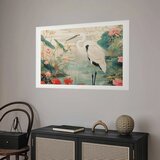  Plakat - Over the Asian Pond - illustration in the Japanese print style featuring a heron 90x60 Bez okvira s margom | shoptok.hr