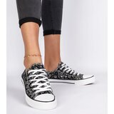 Gemre Black women's canvas sneakers in Aztec style Kalusa | shoptok.hr