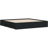 vidaXL Posteljni okvir s predali črn 200x200 cm inženirski les | Shoptok.si