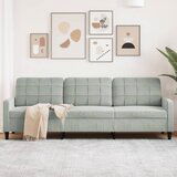 vidaXL Trosjed svjetlosivi 210 cm baršunasti | shoptok.hr