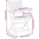  Sklopive vrtne stolice 4 kom 54x61x88 cm od drva bagrema | shoptok.hr