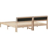  Okvir kreveta s uzglavljem Smeđa i svijetlo siva 200 x 200 cm | shoptok.hr