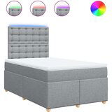 vidaXL Krevet s oprugama i madracem svjetlosivi 120x190 cm od tkanine | shoptok.hr