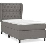  Box spring postelja z vzmetnico temno siva 80x200 cm blago, (20846746) | Shoptok.si