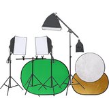 vidaXL Komplet za fotografski studio z lučmi, platnom in reflektorjem, (21023082) | Shoptok.si