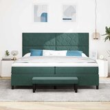 Box spring krevet Tamnozelena 200 x 200 cm Baršun | shoptok.hr