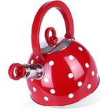 Orion Žvižgajoči kotliček, jeklo, rdeč, pikice, 1,5 l, (5000019841) Slike