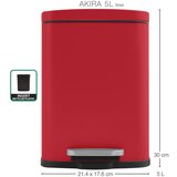Spirella Rdeč jeklen koš za smeti s pedalom 5 l Akira – | Shoptok.si