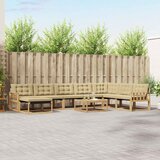  Set vanjskih sofa 9 kom. Bijela i bež Čvrsto drvo akacije | shoptok.hr