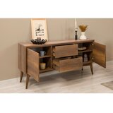 Hanah home vina 03 0701 walnut grey (produžni trpezarijski sto, stolice i konzola set (7 komada) | ePonuda.com