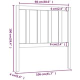  Posteljno vzglavje sivo 106x4x100 cm trdna borovina, (20684896) | Shoptok.si