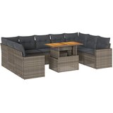 Maison Chic Seti vrtnega pohištva - Vrtna garnitura - Vrtni pohištvo set 10-delna z blazinami siv poli ratan, (21816209) | Shoptok.si