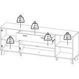 Tvilum Bela/v naravni barvi komoda v hrastovem dekorju 196x73x39 cm Ikast – | Shoptok.si