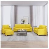vidaXL Sedežna garnitura 4-delna z vzglavniki svetlo rumeno | Shoptok.si