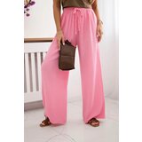Kesi Włoski Muslin pants with a wide leg light pink | Shoptok.si