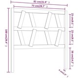  Uzglavlje za krevet sivo 81 x 4 x 100 cm od masivne borovine | shoptok.hr