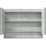 vidaXL kupaonski ormarić s ogledalom 80x15x60 cm MDF siva boja betona | shoptok.hr