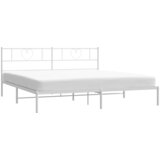  Metalni okvir za krevet s uzglavljem bijeli 183x213 cm | shoptok.hr