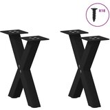 vidaXL Noge za stolić u obliku slova X 2 kom crne 40x(30-31) cm | shoptok.hr