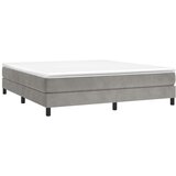  Box spring postelja z vzmetnico svetlo siva 160x200 cm žamet, (20789991) | Shoptok.si