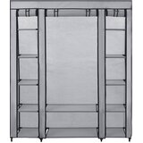  Ormar od tkanine s odjeljcima i šipkama sivi 150 x 45 x 176 cm | shoptok.hr