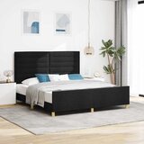  Krevetna konstrukcija s uzglavljem Crna 180 x 200 cm tkanina | shoptok.hr