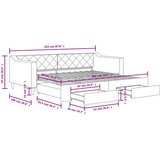 vidaXL Izvlečna dnevna postelja s predali svetlo siva 90x200 cm blago | Shoptok.si