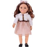  Velika lutka 48 cm s mekanim tijelom i melodijom, smeđa kosa i ružičasta suknja | shoptok.hr