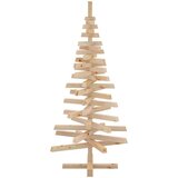 vidaXL Božična drevesa z stojalom Naravna 120 cm Trdna borovina | Shoptok.si