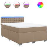vidaXL Krevet s oprugama i madrac cappuccino 140x190cm od umjetne kože | shoptok.hr