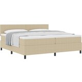  Krevet s box springom i dušekom svijetlo siva 200x200 cm baršun | shoptok.hr