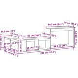 vidaXL Noćni ormarić sa stolom bijeli 222x107x75 cm masivna borovina | shoptok.hr