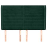  Uzglavlje s ušima tamnozeleno 147x23x118/128 cm baršunasto | shoptok.hr