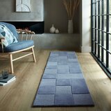 Flair Rugs Temno moder ročno tkan volnen tekač 60x230 cm Checkerboard – | Shoptok.si
