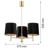 Brilagi Luster na šipci MONTE 3xE27/15W/230V crna/zlatna | Eponuda.com