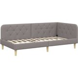 vidaXL Kotna postelja z vzglavjem Taupe 90 x 200 cm blago | Shoptok.si