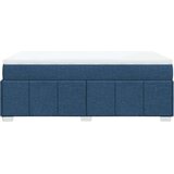 vidaXL Box spring postelja z vzmetnico modra 120x190 cm blago, (21306012) | Shoptok.si