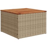 vidaXL Vrtni stol bež 55 x 55 x 37 cm od poliratana i bagremovog drva | shoptok.hr
