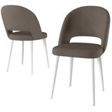 Hanah home set trpezarijskih stolica Pane 4 kom, kapućino tkanina Babyface, bele metalne noge | Eponuda.com